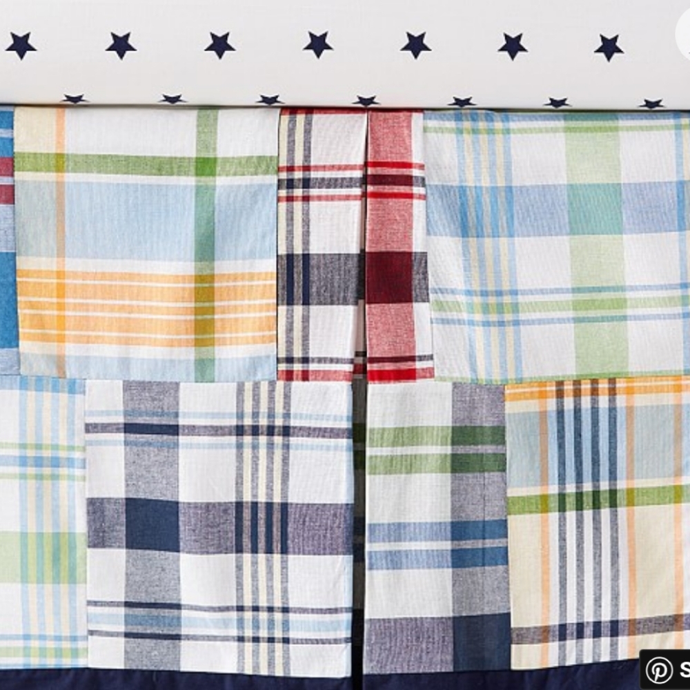 Pottery Barn Madras Crib Bed Skirt